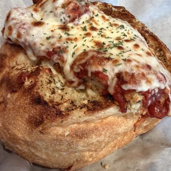 Petali - Alfredo pasta bread bowl topped with chicken parmesean - Italian Near Me - Rancho Cordova, California Petali - Alfredo pasta bread bowl topped with chicken parmesean - Italian Near Me - Rancho Cordova, California