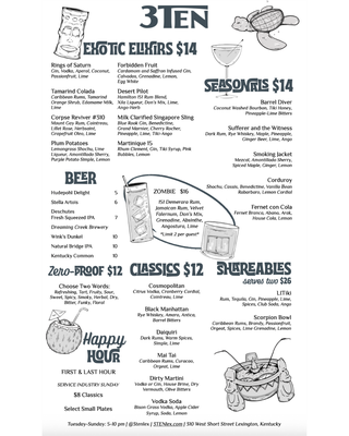 Menu photo 4 3ten Lexington, KY