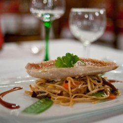 Au Lion d'Or - Filet de Rougets aux légumes sautés au Wok