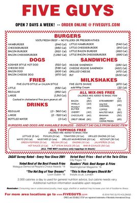 Menu photo 1 Five Guys Hattiesburg, MS