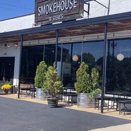 Exterior outside entrance of Smokehouse at Steve’s - Graham, North Carolina Exterior outside entrance of Smokehouse at Steve’s - Graham, North Carolina