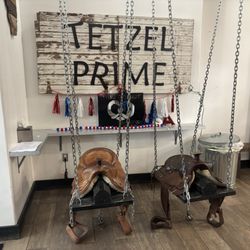Tetzel Prime - Sign and saddle swing.
