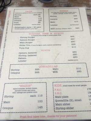 Menu photo 2 FISH Mazatlan, SIN Menu photo 2 FISH Mazatlan, SIN