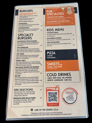 Menu photo 1 Tirebiters Peanut Pub Osage Beach, MO