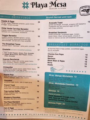 Menu photo 7 Playa Mesa Costa Mesa, CA