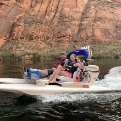 Glen Canyon Excursions - What a thrill driving this boat on the Colorado river.