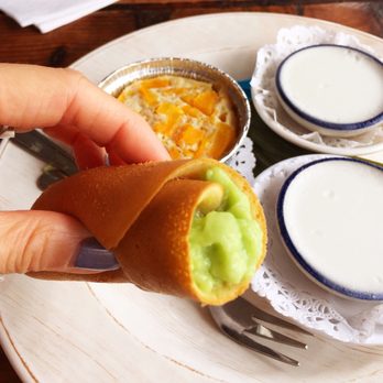Khao Nom - Coconut Pudding, Pumpkin Custard and Thai Crepe with Pandan Filling - Desserts Near Me - Elmhurst, New York