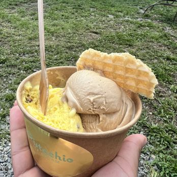 Pistachio - Saffron pistachio and Turkish coffee ice cream - Ice Cream & Frozen Yogurt Near Me - Durham, North Carolina