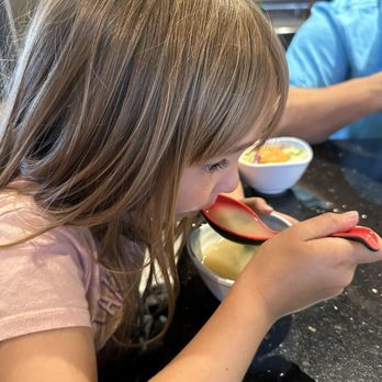 Kobe Japanese House - Trying the soup! So proud of her first trying new things! - Sushi Bars Near Me - Rancho Cucamonga, California Kobe Japanese House - Trying the soup! So proud of her first trying new things! - Sushi Bars Near Me - Rancho Cucamonga, California