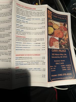 Menu photo 8 Curry Palace Burlington, NC