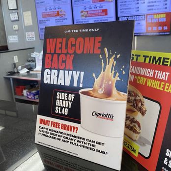Capriotti's Sandwich Shop - Side of Gravy... GRAVY!! - Sandwiches Near Me - Las Vegas, Nevada