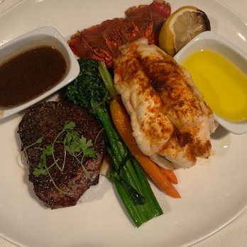 LA Prime - filet mignon 10 oz. and broiled australian lobster tail 8 oz - Steakhouses Near Me - Los Angeles, California LA Prime - filet mignon 10 oz. and broiled australian lobster tail 8 oz - Steakhouses Near Me - Los Angeles, California