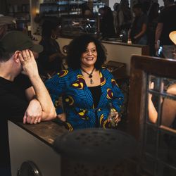 Mountain Rose Herbs Mercantile Seattle - Herbalist and Author Lucretia VanDyke mingles at the store's grand opening.