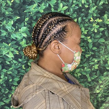 The Braid Slayer - Cornrow bun style - Hair Stylists Near Me