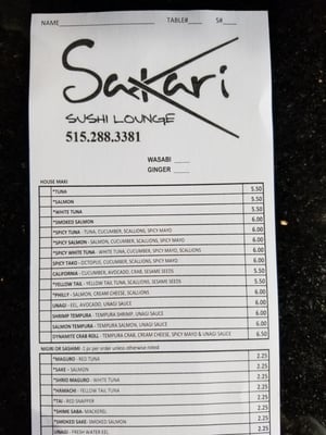 Menu photo 8 Sakari Sushi Lounge Des Moines, IA Menu photo 8 Sakari Sushi Lounge Des Moines, IA