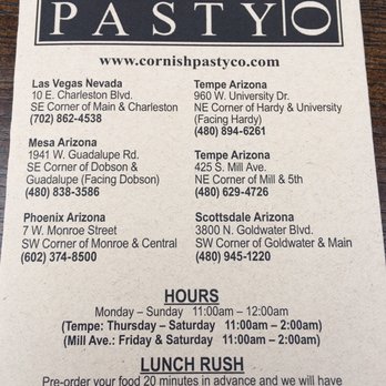 Cornish Pasty - Hours of operation - Pubs Near Me - Phoenix, Arizona Cornish Pasty - Hours of operation - Pubs Near Me - Phoenix, Arizona