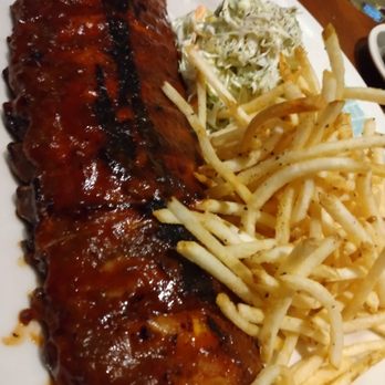 J. Alexander's - Baby back ribs, coleslaw (sweet & fresh) & shoe string french fries - New American Near Me - Houston, Texas