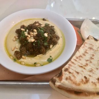 Rina - Hummus with beef on top - Middle Eastern Near Me - Atlanta, Georgia Rina - Hummus with beef on top - Middle Eastern Near Me - Atlanta, Georgia