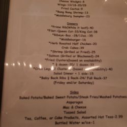 Middleburg Steak & Seafood - Menu