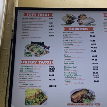 Don Panchos - menu august 2020 - Tacos Near Me - Imperial Beach, California