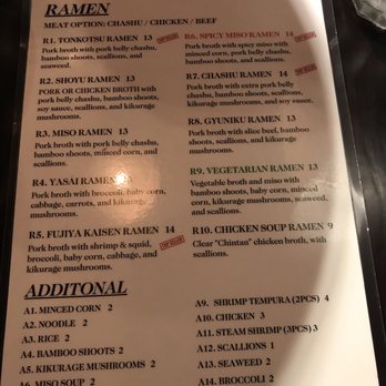 Fujiya Ramen - Menu - Ramen Near Me - Montclair, New Jersey Fujiya Ramen - Menu - Ramen Near Me - Montclair, New Jersey