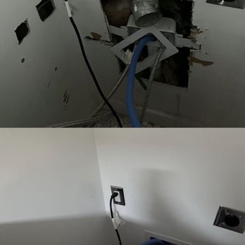 Liberty Painting - Drywall repair on wall before and after. - Painters Near Me - Arlington, Virginia Liberty Painting - Drywall repair on wall before and after. - Painters Near Me - Arlington, Virginia