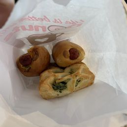 Hot and spicy kolaches, spinach feta pastry Hot and spicy kolaches, spinach feta pastry