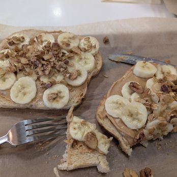 Press Cafe - Banana Peanut butter toast. - Coffee & Tea Near Me - Odessa, Texas Press Cafe - Banana Peanut butter toast. - Coffee & Tea Near Me - Odessa, Texas
