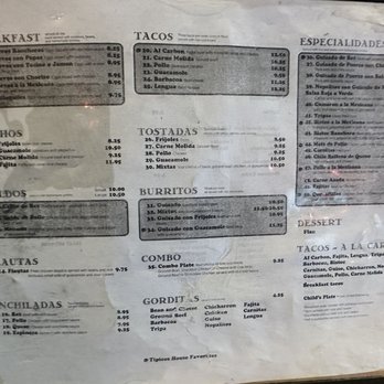 Tipico's - Menu - Mexican Near Me - Dallas, Texas Tipico's - Menu - Mexican Near Me - Dallas, Texas