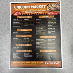 Unicorn Market - Menu