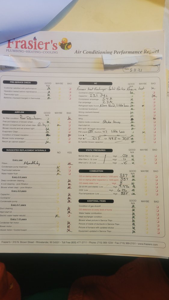 Slide of Frasier's Plumbing, Heating, & Cooling