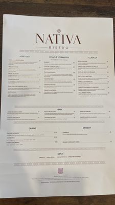 Menu photo 2 Nativa Bistro Virginia Beach, VA Menu photo 2 Nativa Bistro Virginia Beach, VA