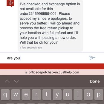 Office Depot - A refund!  I'll update if it comes through as promised. - Office Equipment Near Me - Mount Dora, Florida