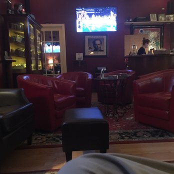 Stamford Cigar Lounge - red leather chairs and a television - Lounges Near Me - Stamford, Connecticut Stamford Cigar Lounge - red leather chairs and a television - Lounges Near Me - Stamford, Connecticut