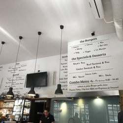 The Burger Bar - Inside menu on the wall!