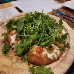 Tap House Grill - Burrata and Tomato flatbread and added chicken. Was so good!