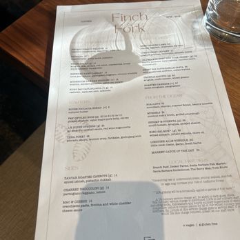 Finch & Fork - Menu - New American Near Me - Santa Barbara, California