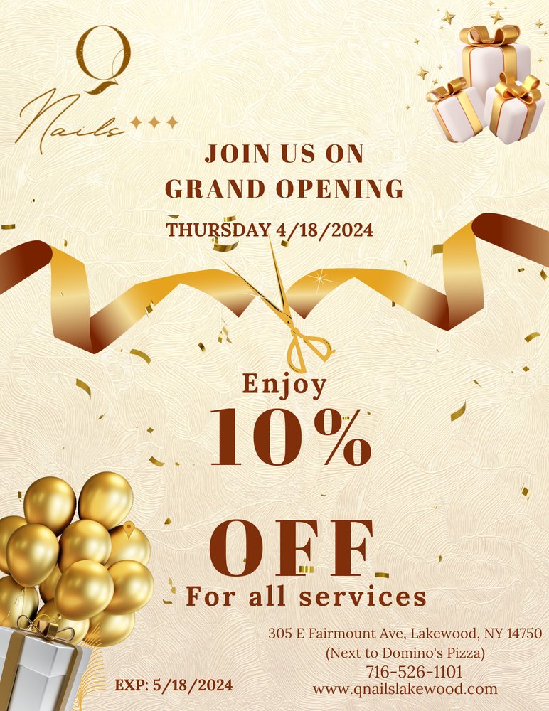 Q NAILS Updated September 2024 Request an Appointment 305 E Fairmount Ave, Lakewood, New