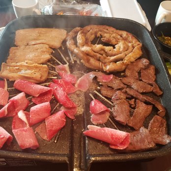 Gopchang On Fire 2 - Gopchang plus briskets (brisket not part of the take out...but you can grab them from korean markets and grill them together) - Korean Near Me - Duluth, Georgia