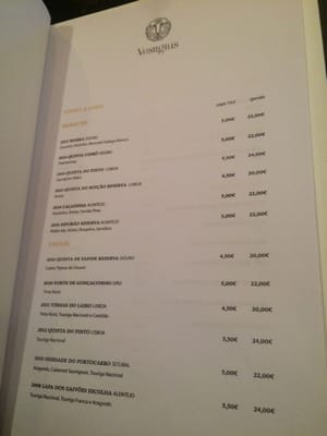 Menu photo 1 Vestigius Lisbon, 11 Menu photo 1 Vestigius Lisbon, 11