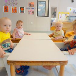 Weinacker's Montessori School - Mobile - Family style dining for infants.