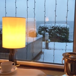 Hotel Bad Horn - View over the lake at breakfast (it was snowing)