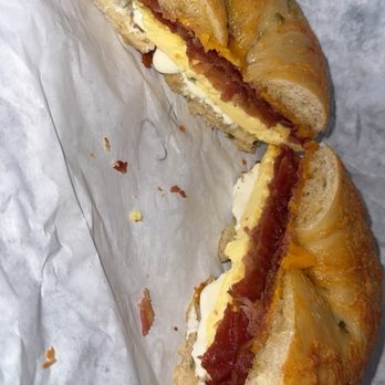 Bagel Nosh - Bacon egg and cheese on a jalapeño bagel with jalapeño cream cheese! - Bagels Near Me - Gilbert, Arizona