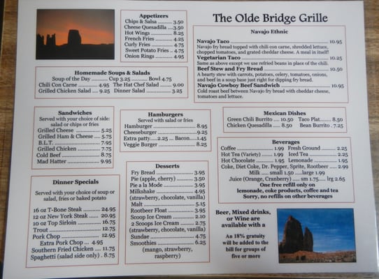 Menu photo 6 Olde Bridge Grill Mexican Hat, UT