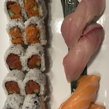 Sushi Vibe - Spicy tuna, spicy salmon, yellowtail nigiri and salmon nigiri. - Sushi Bars Near Me - Phoenix, Arizona Sushi Vibe - Spicy tuna, spicy salmon, yellowtail nigiri and salmon nigiri. - Sushi Bars Near Me - Phoenix, Arizona