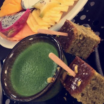 Urth Caffé-Pasadena - Green Tea Espresso, with a half sized fruit platter. Wouldn't recommend the espresso - Cafes Near Me - Pasadena, California Urth Caffé-Pasadena - Green Tea Espresso, with a half sized fruit platter. Wouldn't recommend the espresso - Cafes Near Me - Pasadena, California