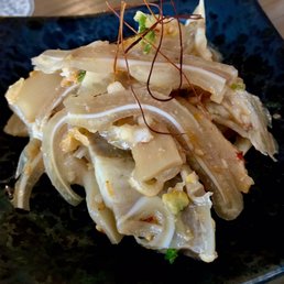 Addictive Bamboo and Mimiga. Lol. It's marinated pig ear slices and menma. And it's good!