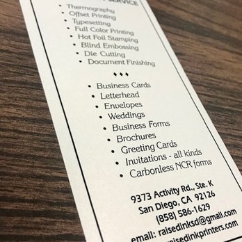 Raised Ink Printers - Cards & Stationery Near Me - San Diego, California Raised Ink Printers - Cards & Stationery Near Me - San Diego, California
