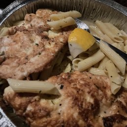 Egg battered lemon chicken with penne Egg battered lemon chicken with penne