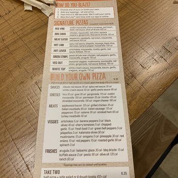 Blaze Pizza - Blaze Menu - Pizza Near Me - Miami, Florida